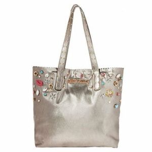 Betsey Johnson METALLIC JEWELED TOTE